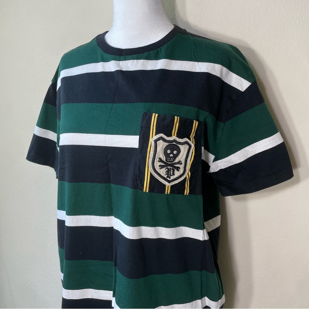 POLO Ralph Lauren Stripe Skull Embroidered Soft Cotton T-Shirt S